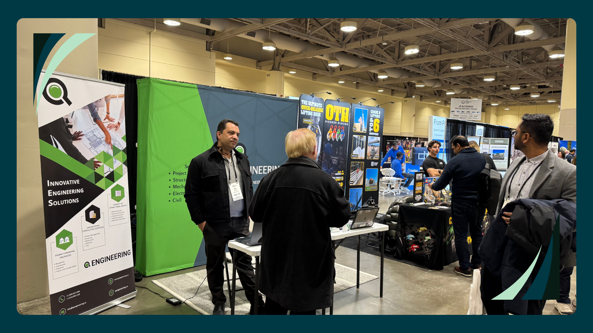 Q Engineering team speaking with visitors at the National Home Show