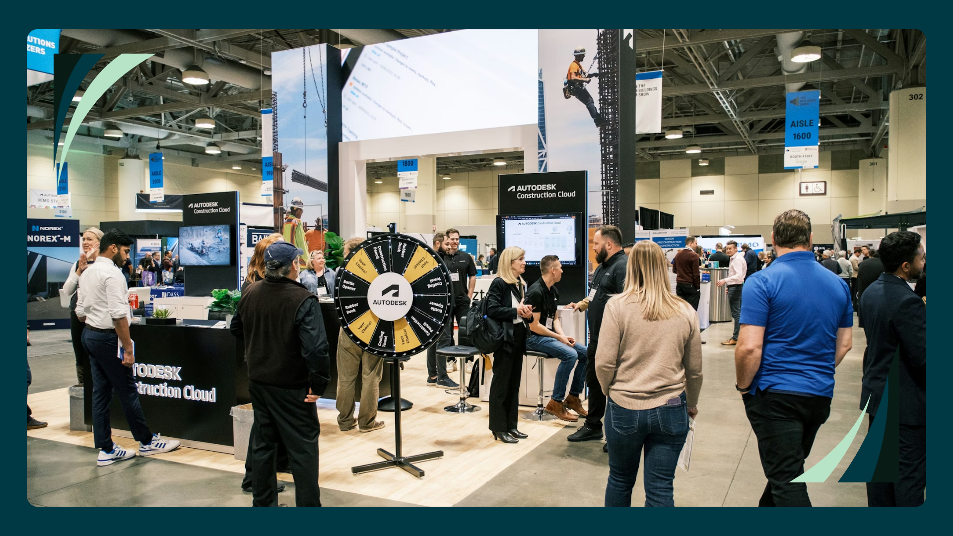 Crowd visiting exhibitor booths at the National Home Show