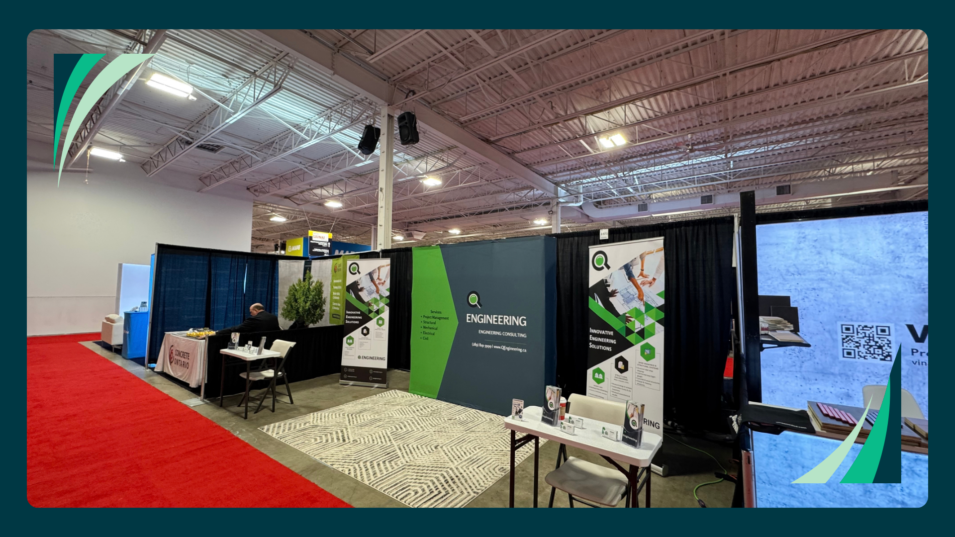 Q Engineering booth layout at the Canadian Concrete Expo