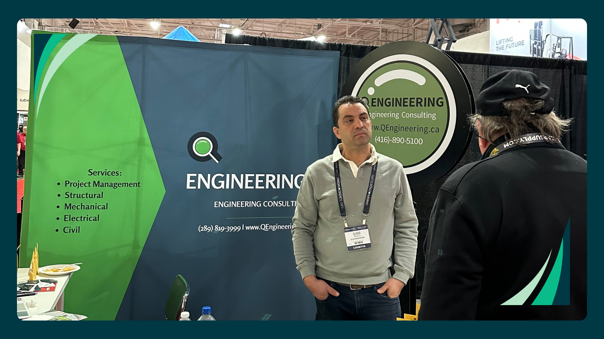 Q Engineering team member at the booth during the Canadian Concrete Expo